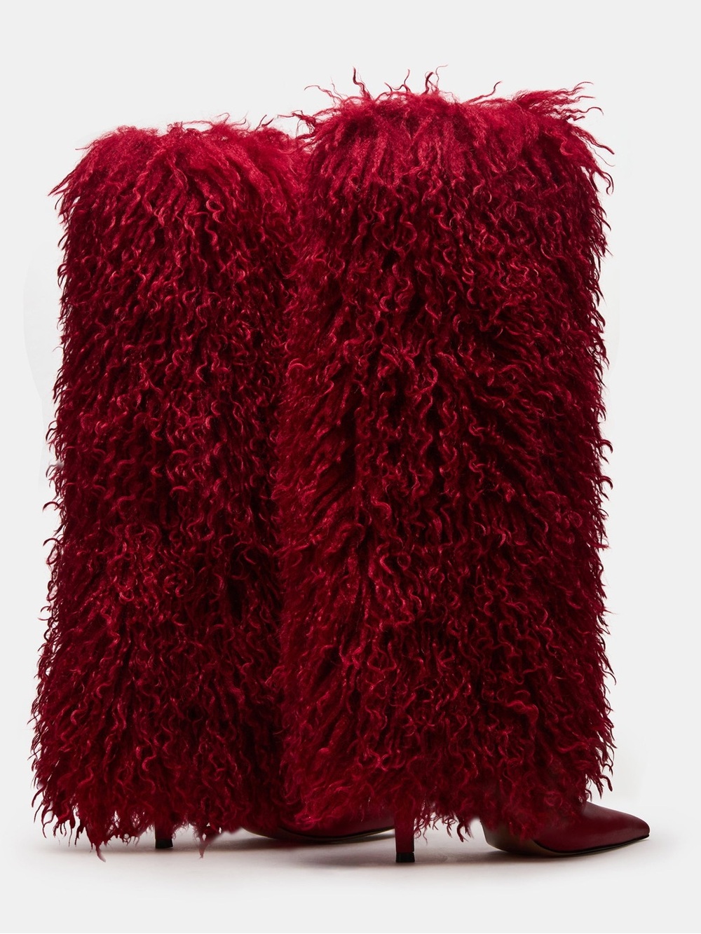 NWT Steve Madden Icon Faux Fur Red Boots Size 7.5 (no original box) - Picture 6 of 10